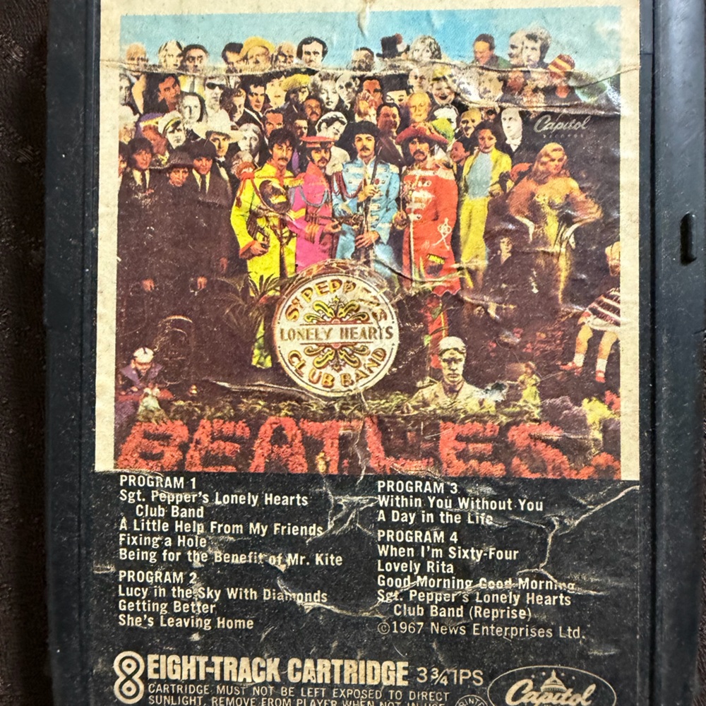 Vintage The Beatles Sgt. Pepper's 8-Track Cartridge